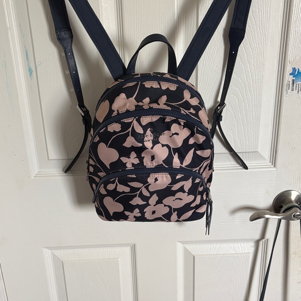 Kate Spade Navy and Pink Floral Backpack